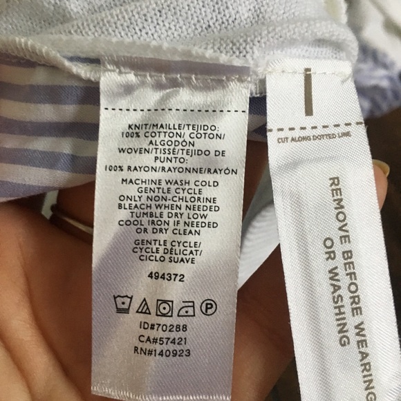 Loft | NWT Striped Crossover Back Mixed Media Sweater - Picture 6 of 9